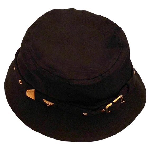 Bucket Hat W/Buckle Detail Cargo Foldable Fashion Solid Color Black Fall Winter - Picture 7 of 10